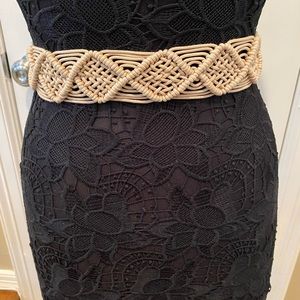 Macrame Tan Tassel Wrap Tie Belt